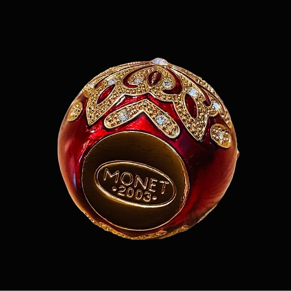 Monet Vintage Collectible Holiday Ornament Trinket Box in Original Gift Box - Picture 4 of 5